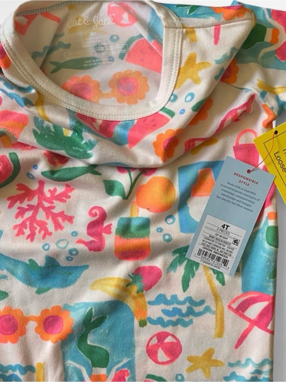 Kids Beach Print Pajama Set